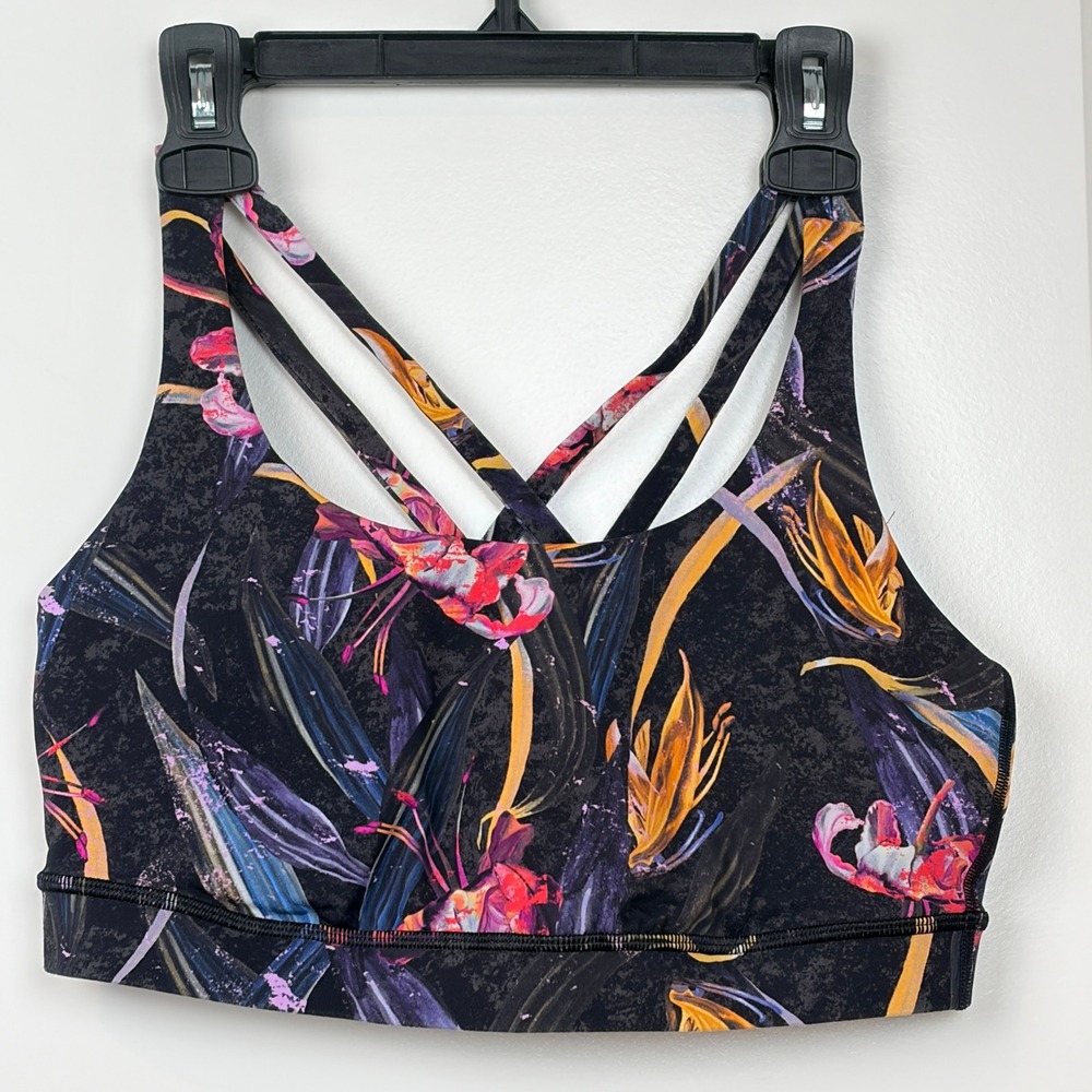 Lululemon Free To Be Serene Sports Bra Size 8 Floral Multi